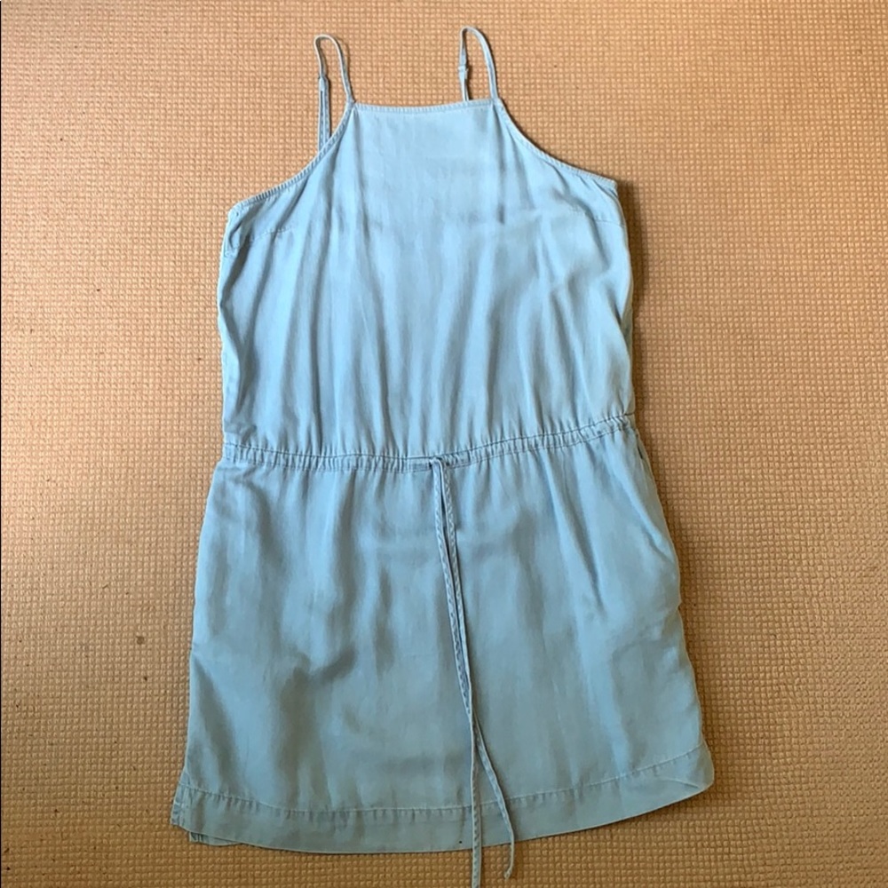 PAIGE chambray denim midi tie dress